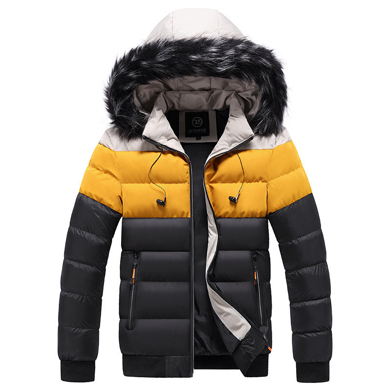 Men's Color Block Puffer Jacket - Winter Essential