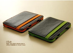 Elegant Bi-Fold Wallets with Colorful Accents