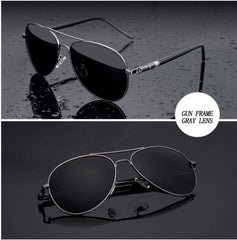 Fashion Aviator Sunglasses - Sleek Metal with Decorative Accents