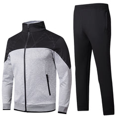 Vibrant Two-Tone Athletic Track Suit with Zippered Pockets