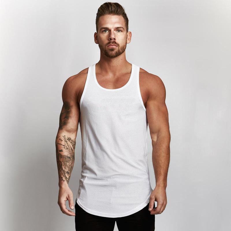 Men's Sleeveless Tank Top - Breathable Fitness Workout Vest