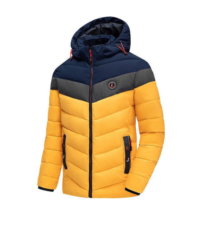 Men's Quilted Winter Jacket with Hood - Stylish & Comfortable