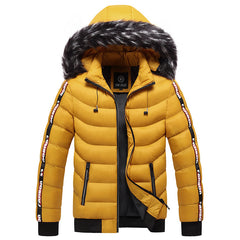 Hooded Puffer Jacket - Faux Fur Trim