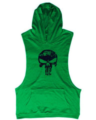 Gym Tank Top Hoodie – Men's Skull Graphic Training Hoodie