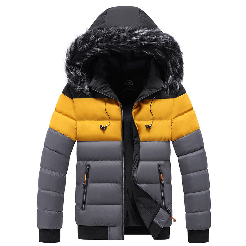 Men's Color Block Puffer Jacket - Winter Essential