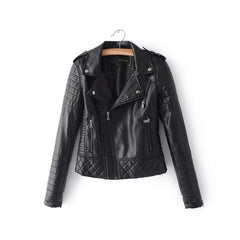 Edgy Style - Women's Faux Leather Moto Jacket