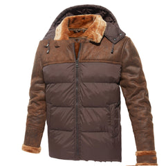 Men's Polyester Puffer Jacket - Winter Warmth & Style