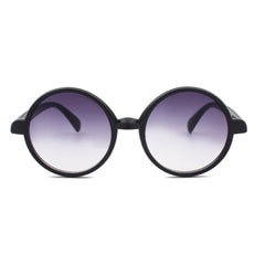 Sleek Black Round Gradient Sunglasses with Retro Flair