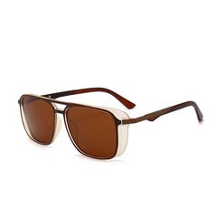 Fashion Aviator Sunglasses - Stylish Square with Metal Accents