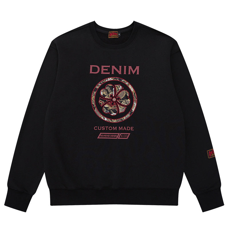 Denim Custom Made Graphic Crew Neck Sweatshirt