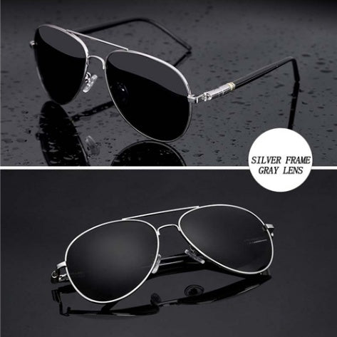 Fashion Aviator Sunglasses - Sleek Metal with Decorative Accents