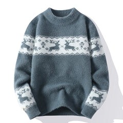 Cozy Deer Pattern Knit Pullover Sweater