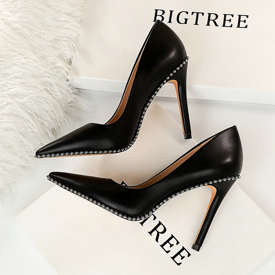 Studded Stiletto Pumps: Edgy Elevated Style