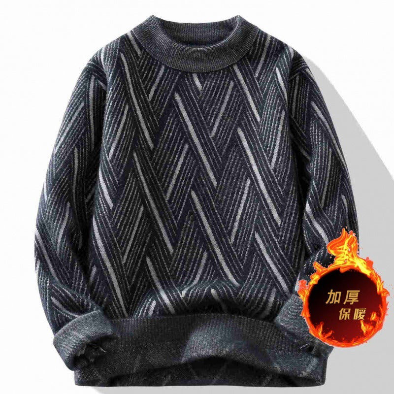 Men's Chevron Knit Sweater - Cozy & Stylish Fall Fashion