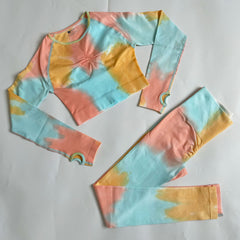 Women's Tie Dye Crop Top and Leggings Set