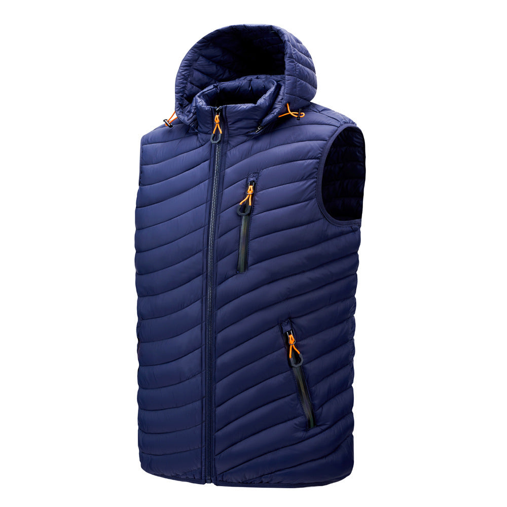 Men's Winter Vest with Hood - Insulated and Comfortable