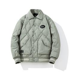 Men's Diamond Quilted Bomber Jacket - Casual Style