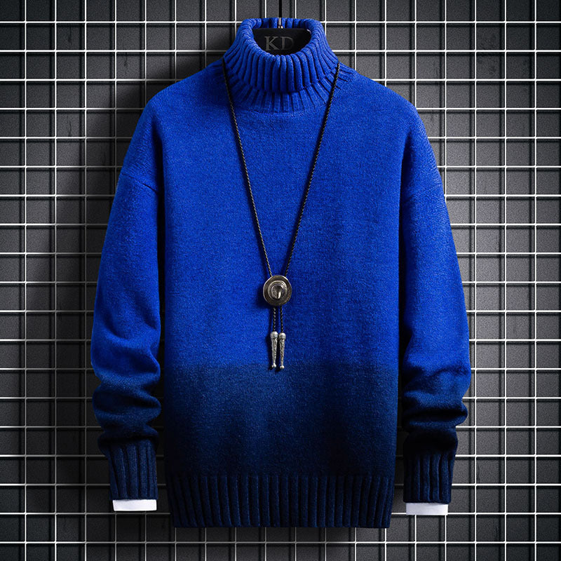 Oversized Turtleneck Ombre Knit Sweater