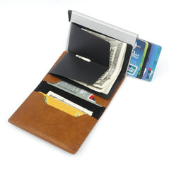 Compact Card Wallet - Classic Leather Wallet with Card Holder Design