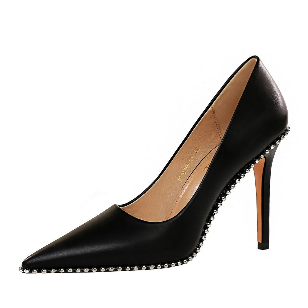 Studded Stiletto Pumps: Edgy Elevated Style