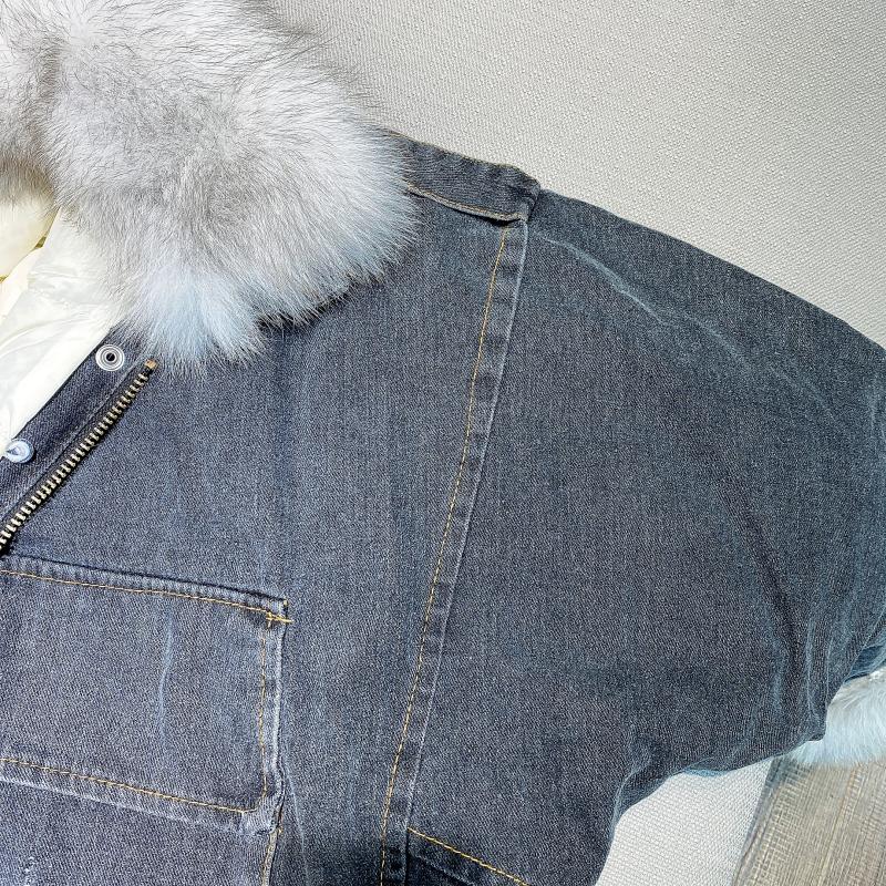 Women's Denim Jacket with Faux Fur - Winter Essential