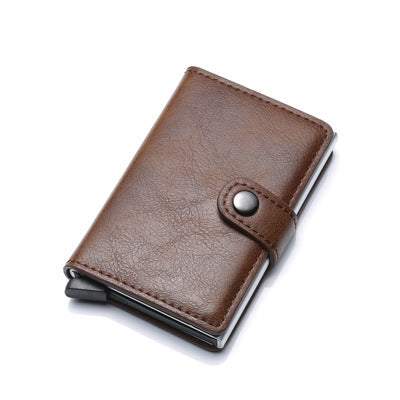 Compact Card Wallet - Elegant Burgundy Leather Wallet with Card Slots