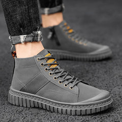 Rugged Suede Lace-Up Platform Boots with Lugged Sole