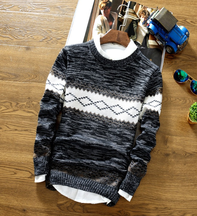 Men's Striped Sweater - Cozy & Stylish Fall Fashion