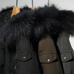 Men's Long Down Parka - Winter Coat with Hood