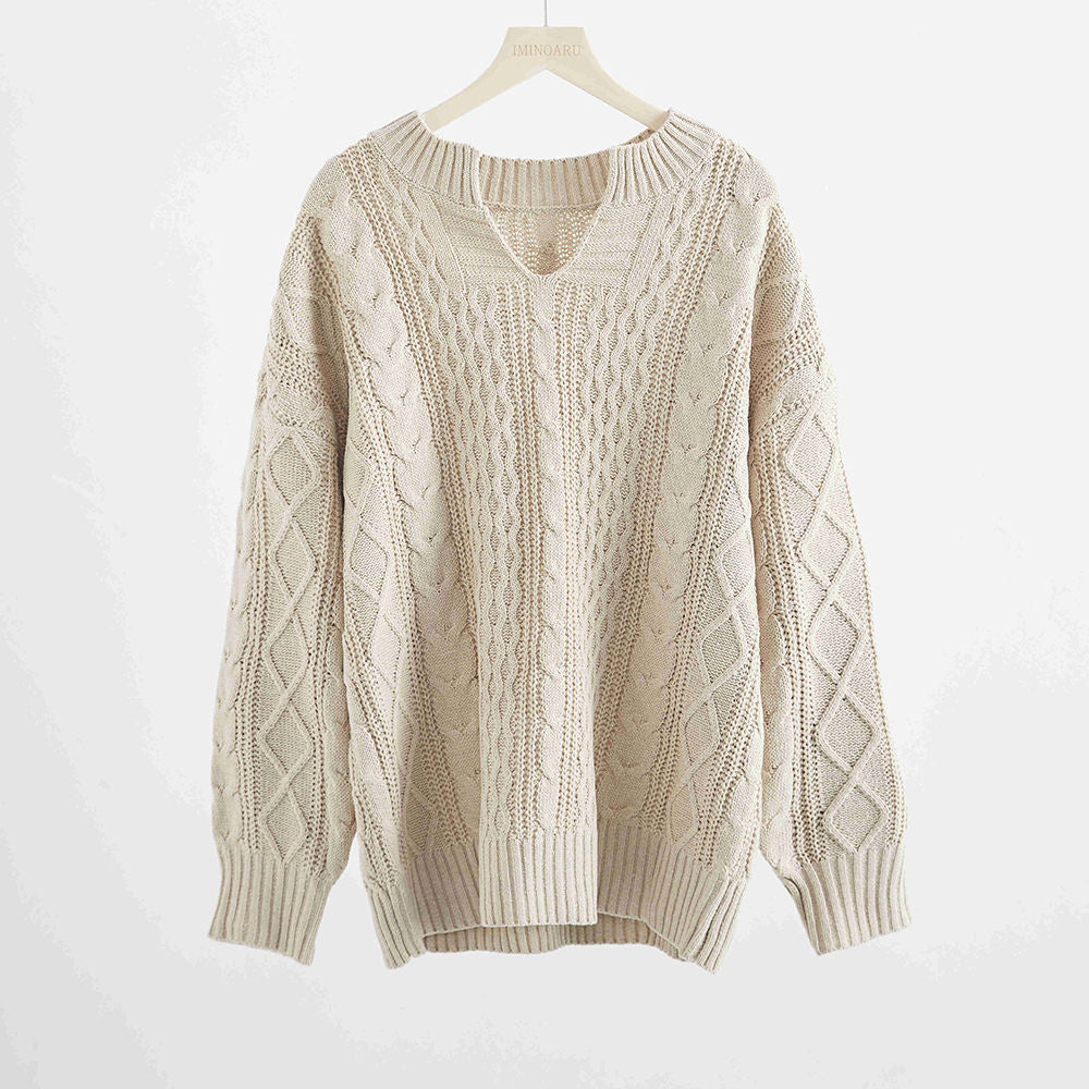 Women's Cable Knit Sweater - Cozy & Stylish  Fashion