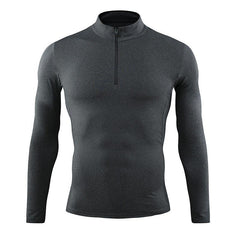 Men's Collared Zipper Fitness T-Shirt