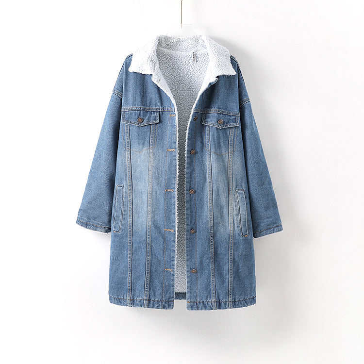 Women's Denim Jacket with Sherpa - Winter Essential