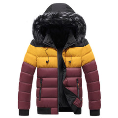 Men's Color Block Puffer Jacket - Winter Essential