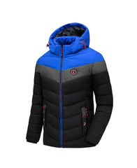 Men's Quilted Winter Jacket with Hood - Stylish & Comfortable