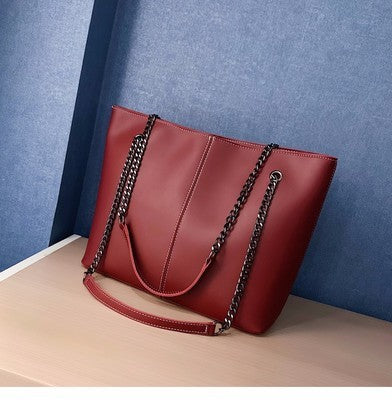 Leather Tote bag - Women's PU leather One Shoulder Handbag