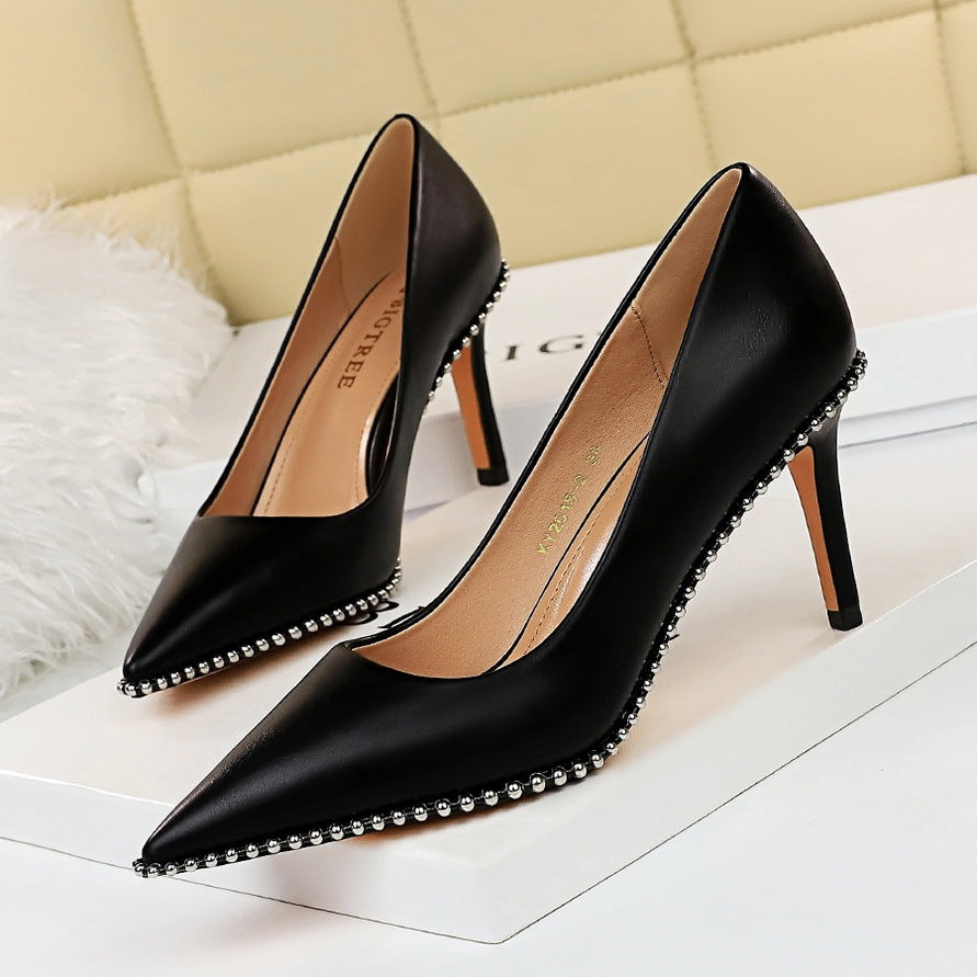 Studded Stiletto Pumps: Edgy Elevated Style