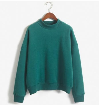 Cozy Oversized Mock Neck Pullover Sweatshirt