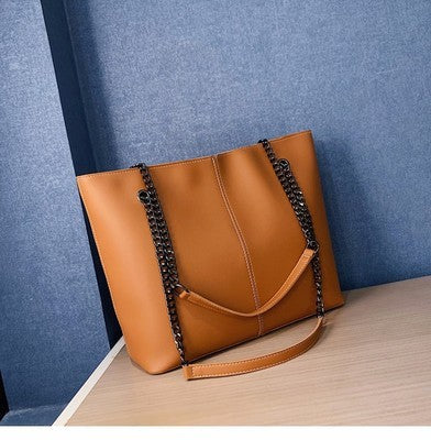 Leather Tote bag - Women's PU leather One Shoulder Handbag