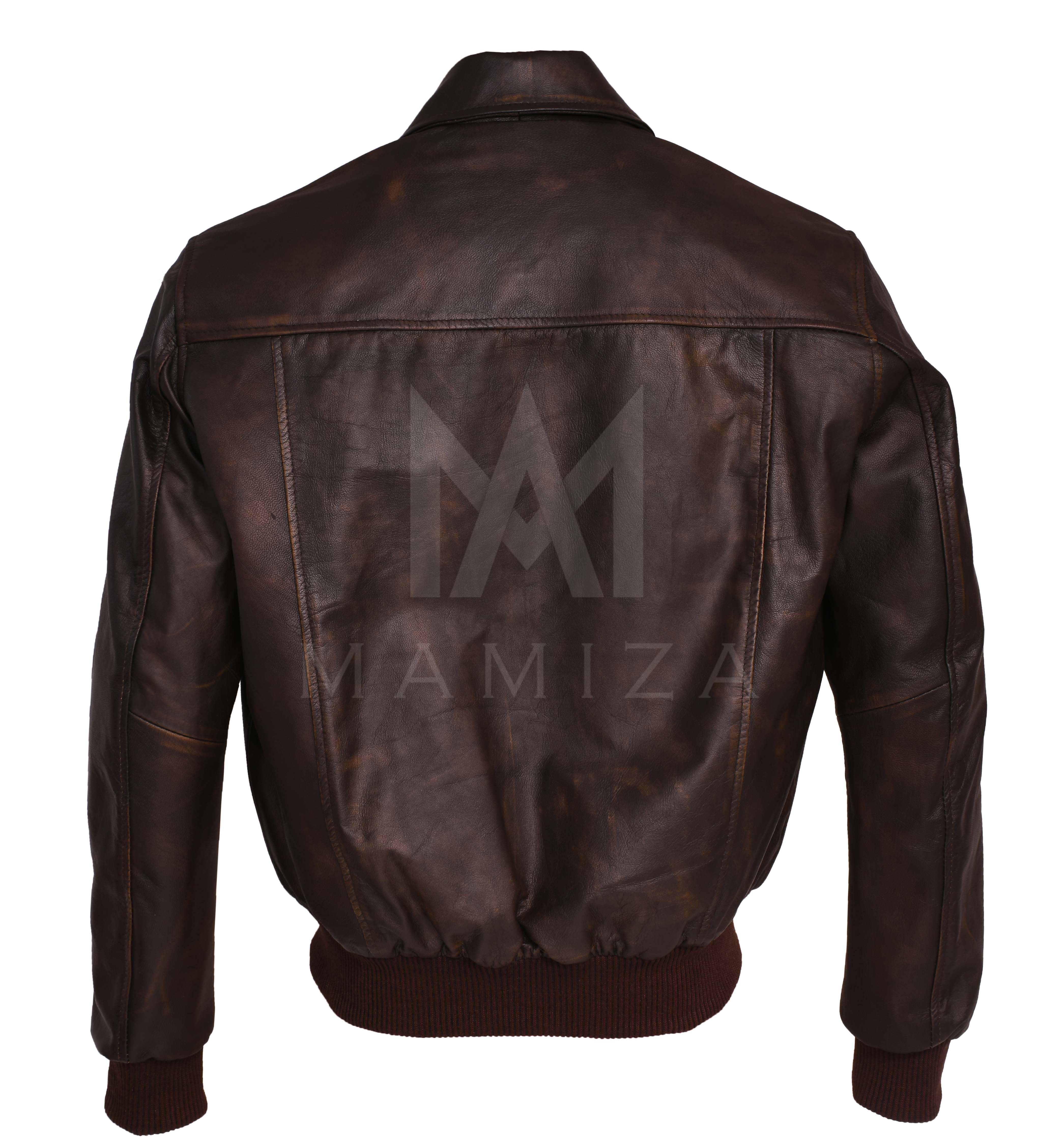 Brown Leather Bomber Jacket - Stylish & Durable Outerwear