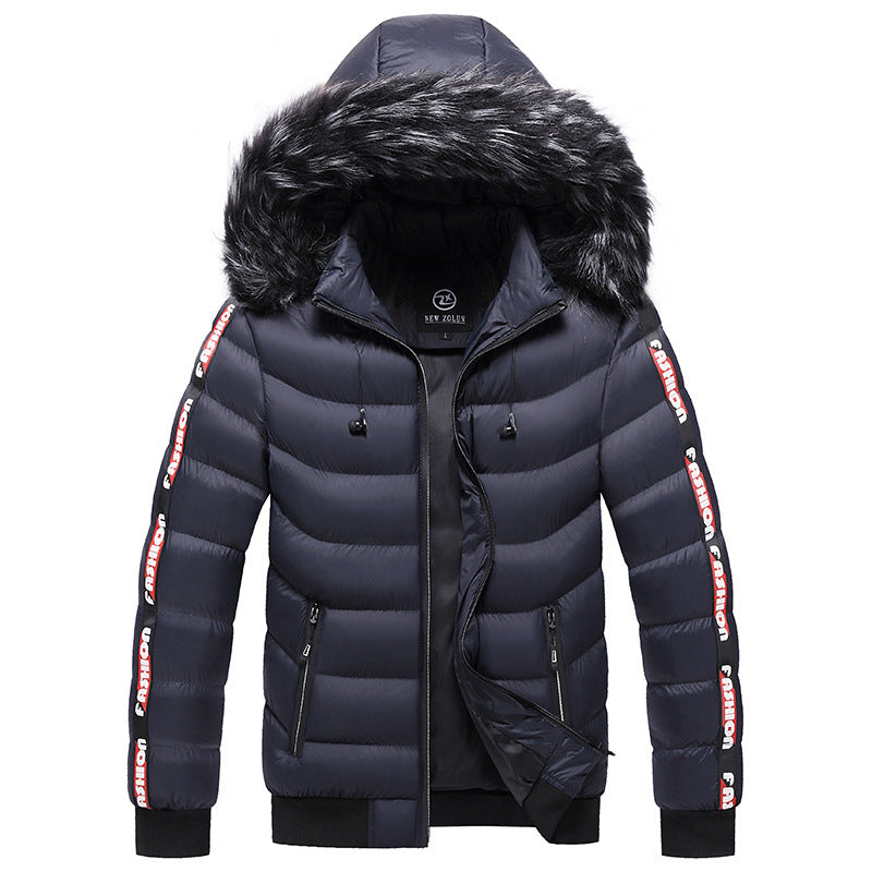 Hooded Puffer Jacket - Faux Fur Trim