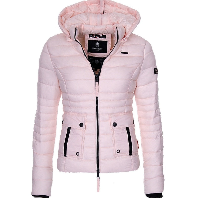 Women's Navy Puffer Jacket - Winter Warmth