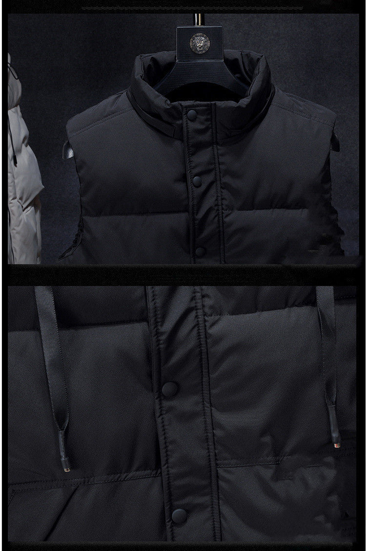 Men's Quilted Vest with Hood - Stylish and Warm