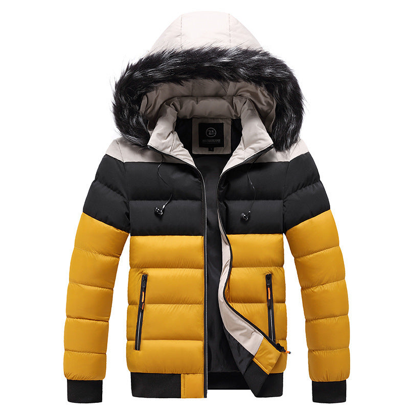 Men's Color Block Puffer Jacket - Winter Essential