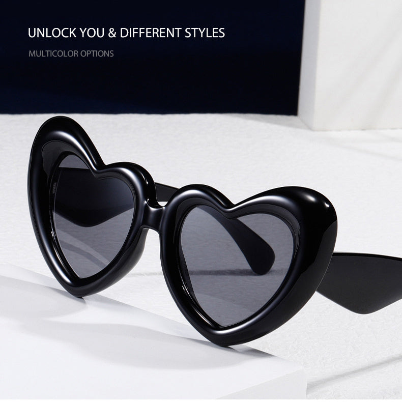 Trendy Heart-Shaped Oversized Sunglasses