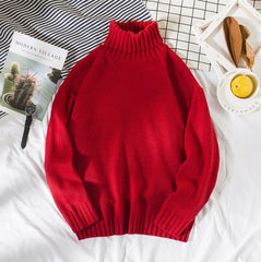 Cozy High-Neck Knit Sweater