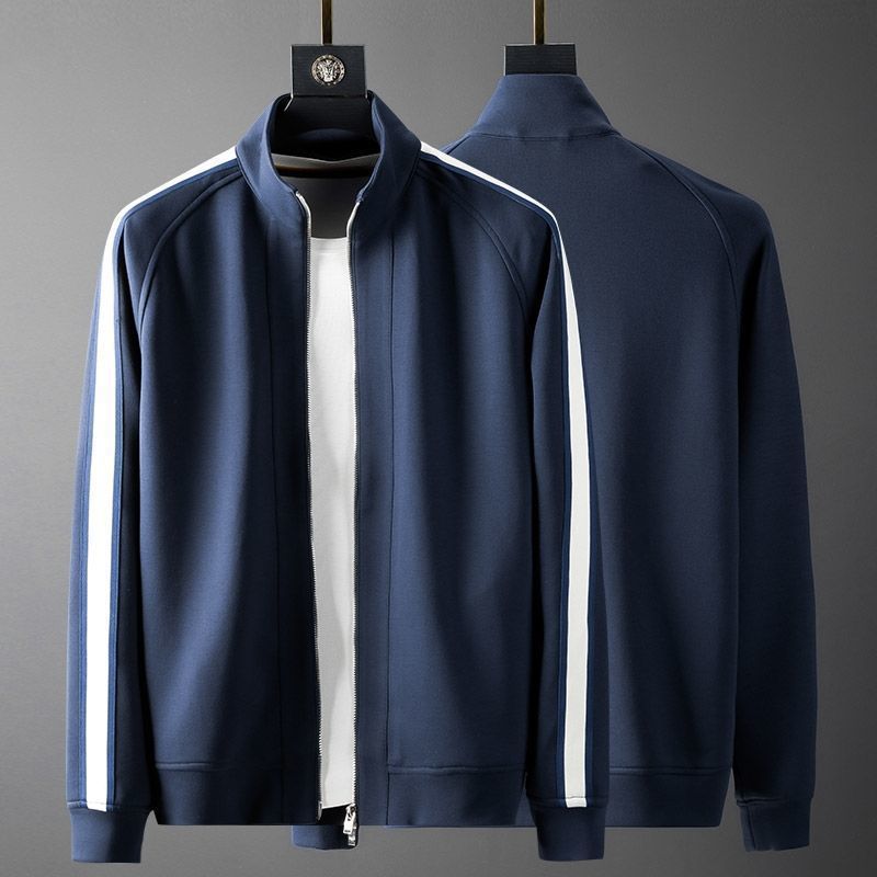 Streamlined Athletic Tracksuit with Ribbed Trim