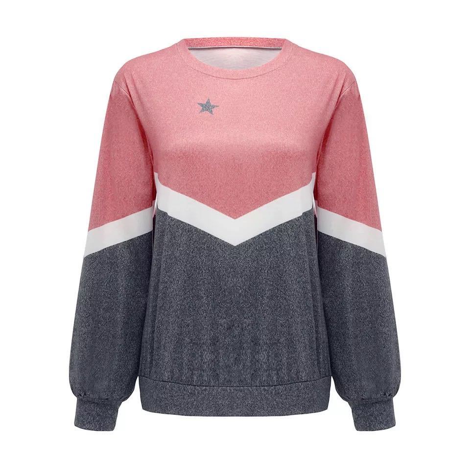 Women's Color block Star Graphic Pullover Sweatshirt