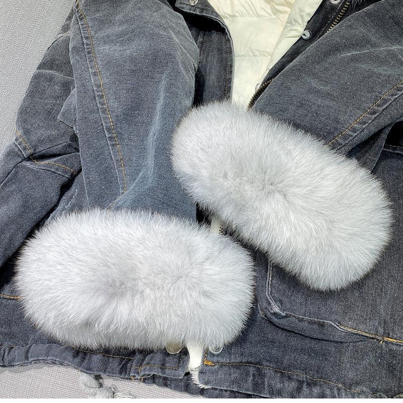 Women's Denim Jacket with Faux Fur - Winter Essential