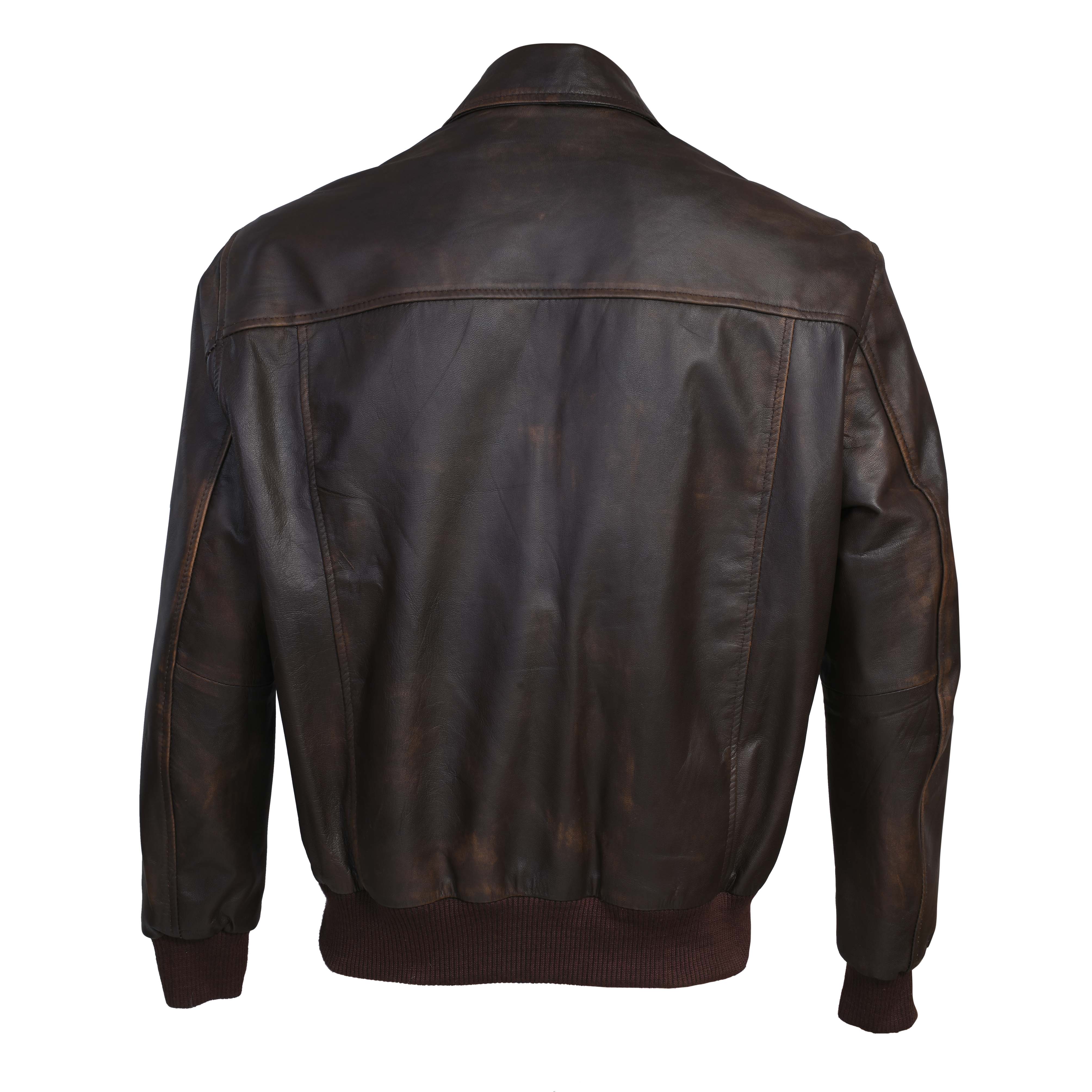 Distressed Brown Leather Jacket - Men's Stylish & Durable Outerwear