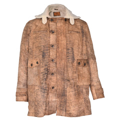 Leather Shearling Coat - Warm & Stylish Outerwear for Cold Weather